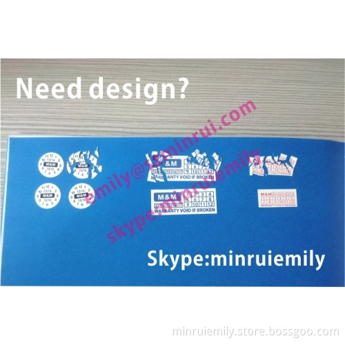 Custom Round&amp;rectangle Warranty Seal Stickers,warranty Sticker Destructible,custom Warranty Sticker Printing 